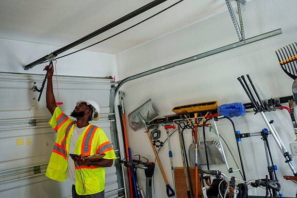 Professional Garage Door Panel Replacement technician working in Lapeer, MI